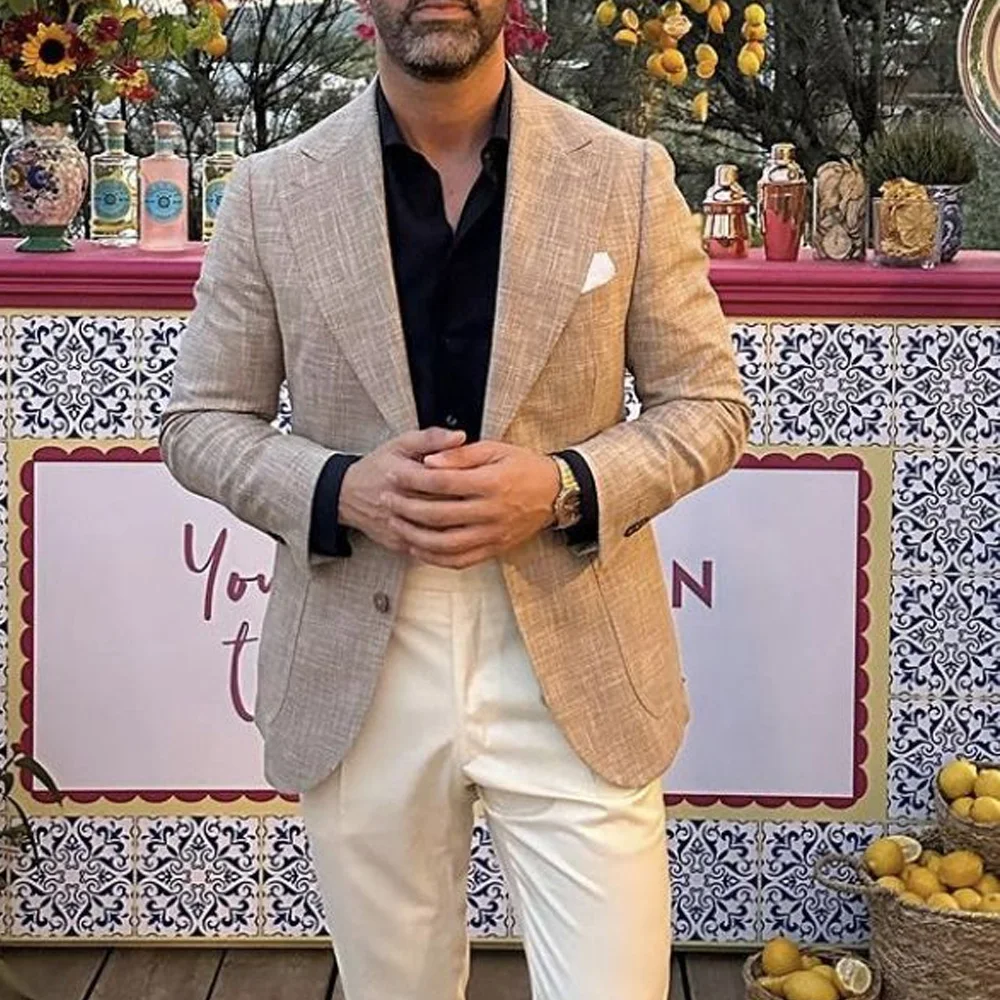 Business Man Jackets High Quality Lightweight Single-Breasted Men's Social Coat Linen Fabric Casual Suit Solid Color Notch Lapel
Business Man Jackets High Quality Lightweight Single-Breasted Men's Social Coat Linen Fabric Casual Suit Solid Color Notch Lapel