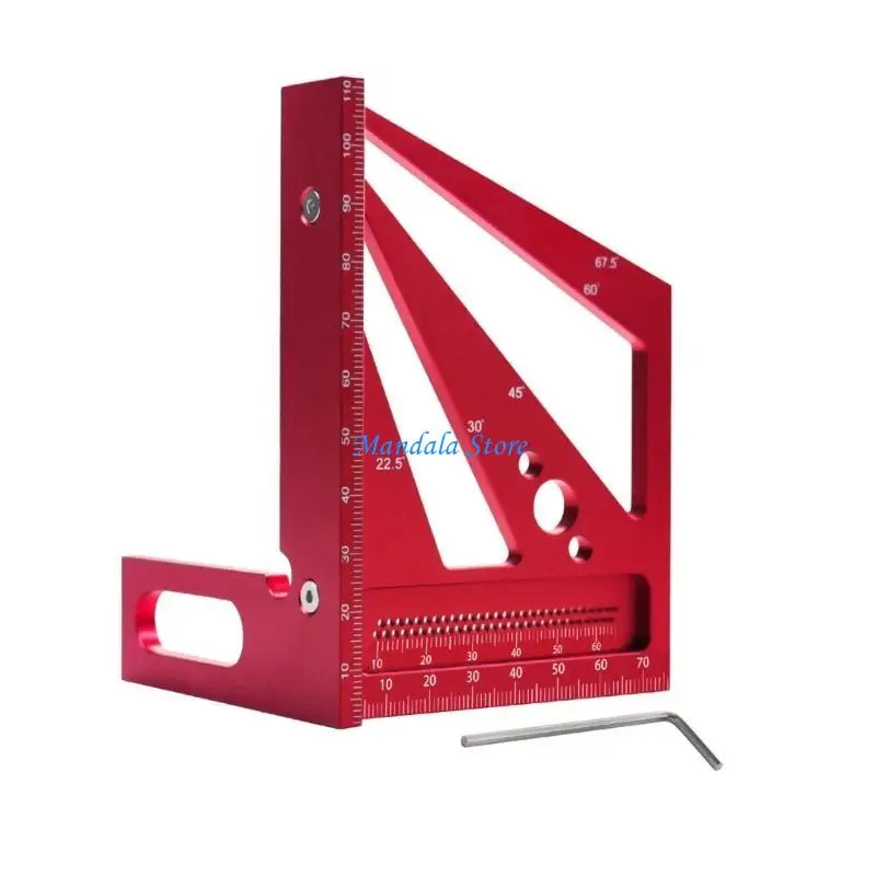 U2JC Woodworking Square Protractor Aluminum Alloy Miter Triangle Ruler Layout Measuring Tool Suitable for Engineer Carpenter