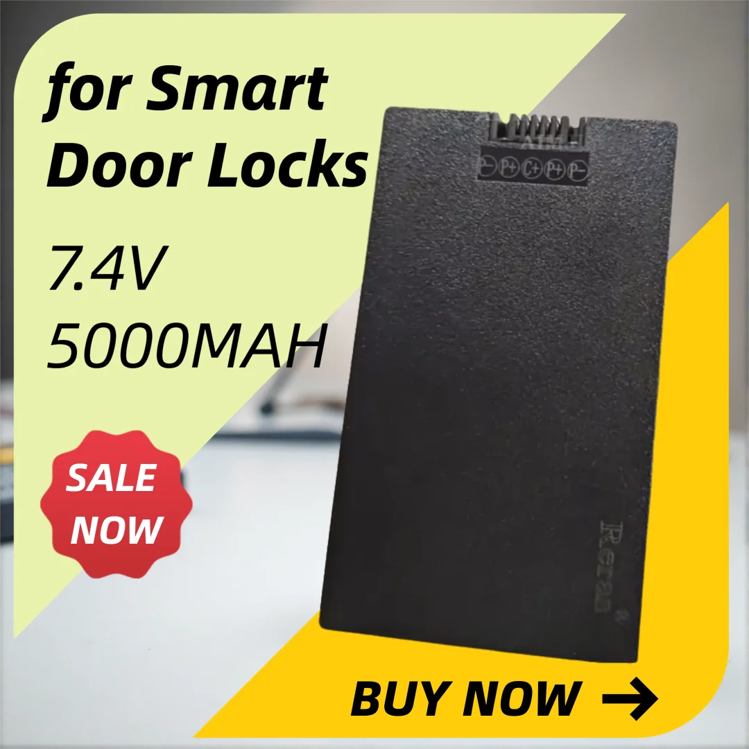 Rechargeable 7.4V 5000mAh Lithium Polymer Battery for Smart Door Locks Compatible with Password Face Fingerprint Recognition Sys
Rechargeable 7.4V 5000mAh Lithium Polymer Battery for Smart Door Locks Compatible with Password Face Fingerprint Recognition Sys