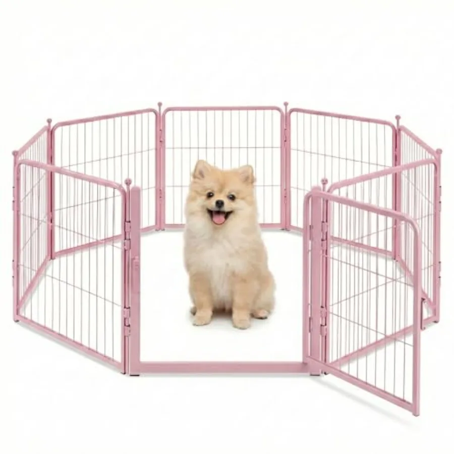 Pink Dog Playpen for Small Dogs and Puppies - 24 Inch Metal Pet Fence Indoor Outdoor with Door Foldable Exercise Pen Portable R
Pink Dog Playpen for Small Dogs and Puppies - 24 Inch Metal Pet Fence Indoor Outdoor with Door Foldable Exercise Pen Portable R