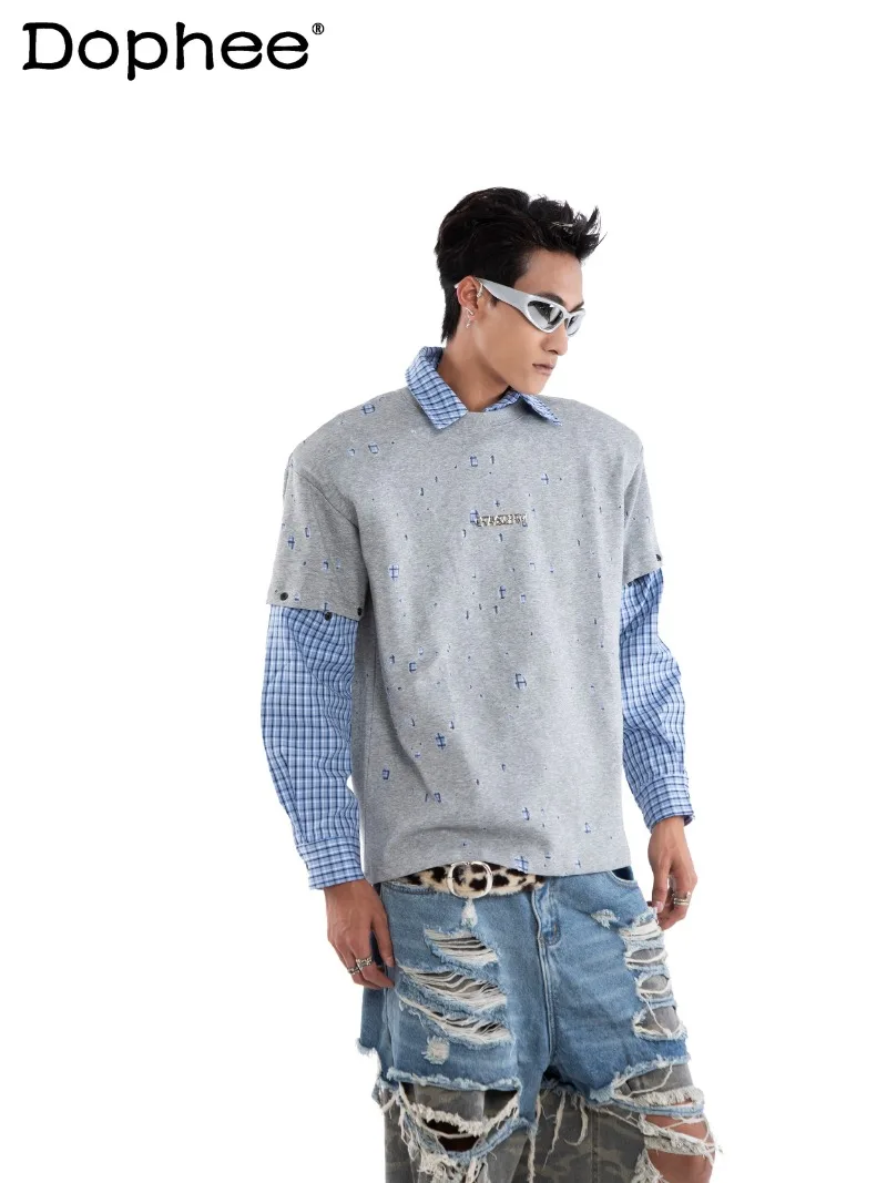 Japanese Style Fashion Trend Long Sleeve Sweatshirt Fake Two Pieces Handsome Youth Popular Loose Casual Versatile Men's Shirt
Japanese Style Fashion Trend Long Sleeve Sweatshirt Fake Two Pieces Handsome Youth Popular Loose Casual Versatile Men's Shirt