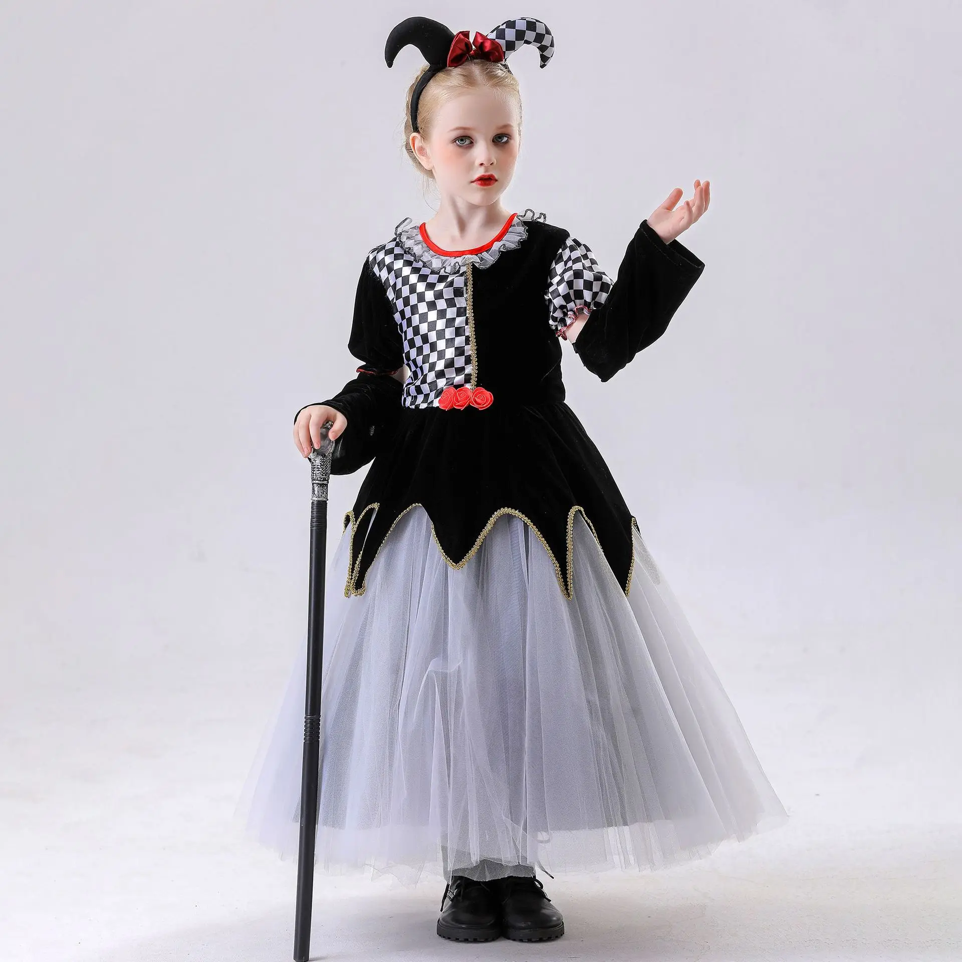 Girls Harley Q Clown Cosplay Dress Poker Queen Costume Halloween Joker Quinn Stage Performance Children's Day Party Fancy Dress
Girls Harley Q Clown Cosplay Dress Poker Queen Costume Halloween Joker Quinn Stage Performance Children's Day Party Fancy Dress