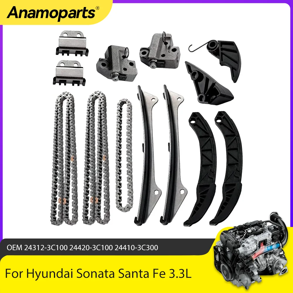 Комплект цепи ГРМ 24312-3C100 для Hyundai Sonata Santa Fe Kia Amanti Sedona 3.3L 3.5L
Комплект цепи ГРМ 24312-3C100 для Hyundai Sonata Santa Fe Kia Amanti Sedona 3.3L 3.5L