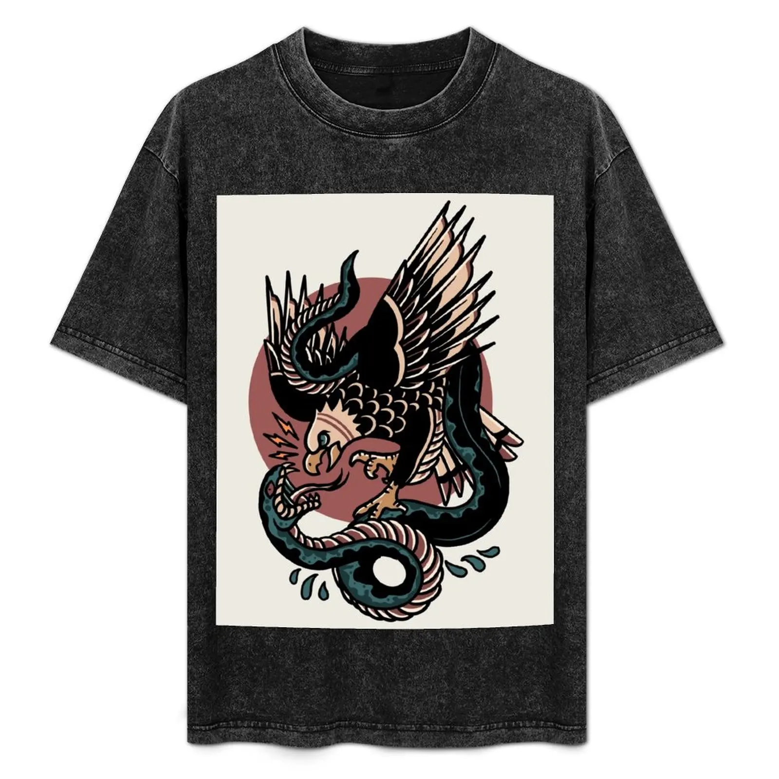 Eagle Versus Snake Traditional Tattoo T-Shirt Plus Size Basic Cotton T-Shirt
Eagle Versus Snake Traditional Tattoo T-Shirt Plus Size Basic Cotton T-Shirt