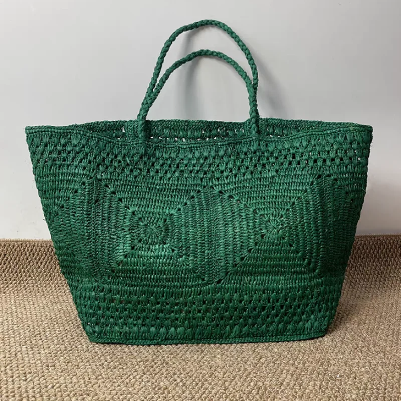Handmade Hollow Out Raffia Woven Shoulder Bag Large Capacity Summer Beach Tote Bag Lightweight Casual Women Daily Straw Handbag
Handmade Hollow Out Raffia Woven Shoulder Bag Large Capacity Summer Beach Tote Bag Lightweight Casual Women Daily Straw Handbag