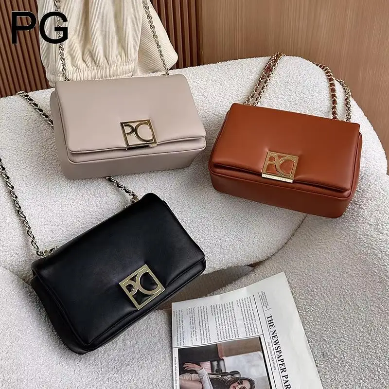PG Shoulder Bag For Women Premium Smooth Leather Crossbody Fashion Gold Chain Detail Handbag Elegant Office Commute Bag
PG Shoulder Bag For Women Premium Smooth Leather Crossbody Fashion Gold Chain Detail Handbag Elegant Office Commute Bag