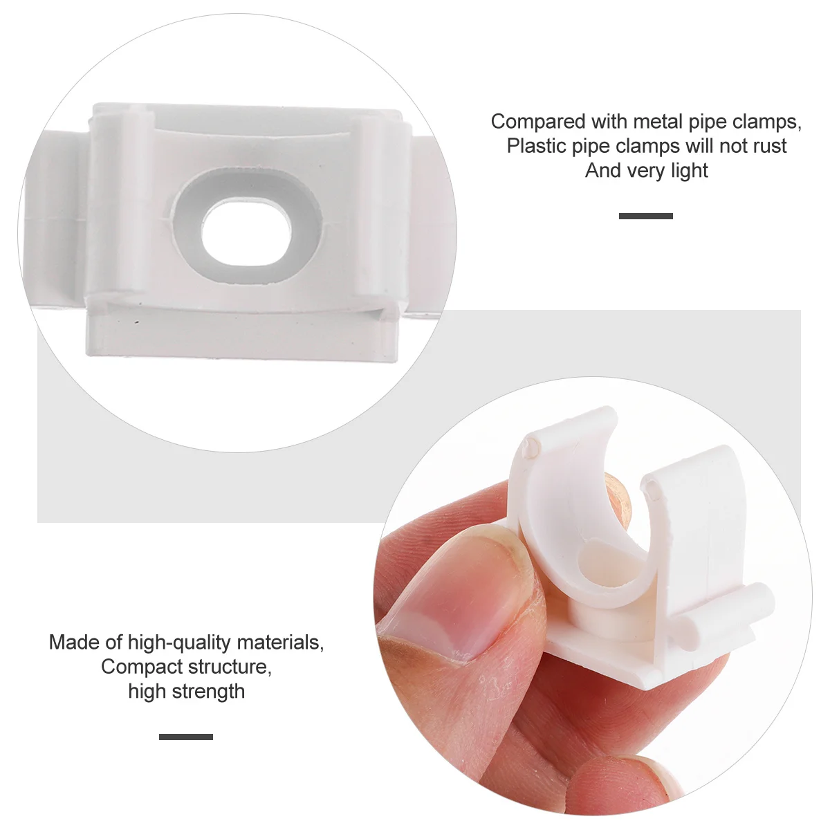 PVC Clamp U Shape Pipe Support for Plumbing Wiring Fixture Ground Installation Corrosion Resistant Clamps Clips
PVC Clamp U Shape Pipe Support for Plumbing Wiring Fixture Ground Installation Corrosion Resistant Clamps Clips