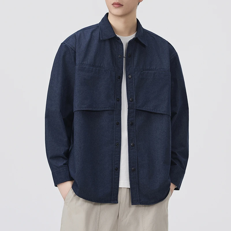 Cityboy Splice Fashion Long Sleeve Denim Cargo Shirt Men Loose Casual Japanese Streetwear Vintage Jeans Shirts Man Blouses
Cityboy Splice Fashion Long Sleeve Denim Cargo Shirt Men Loose Casual Japanese Streetwear Vintage Jeans Shirts Man Blouses
