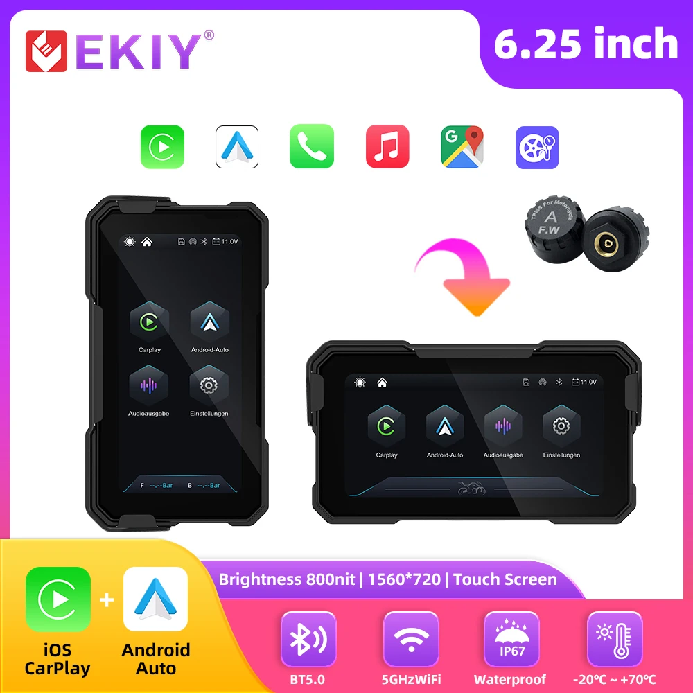 EKIY 6 Inch Motorcycle Carplay GPS WiFi MOTO Navigation Wireless CarPlay Wireless Android Auto Motor Rotating Screen
EKIY 6 Inch Motorcycle Carplay GPS WiFi MOTO Navigation Wireless CarPlay Wireless Android Auto Motor Rotating Screen