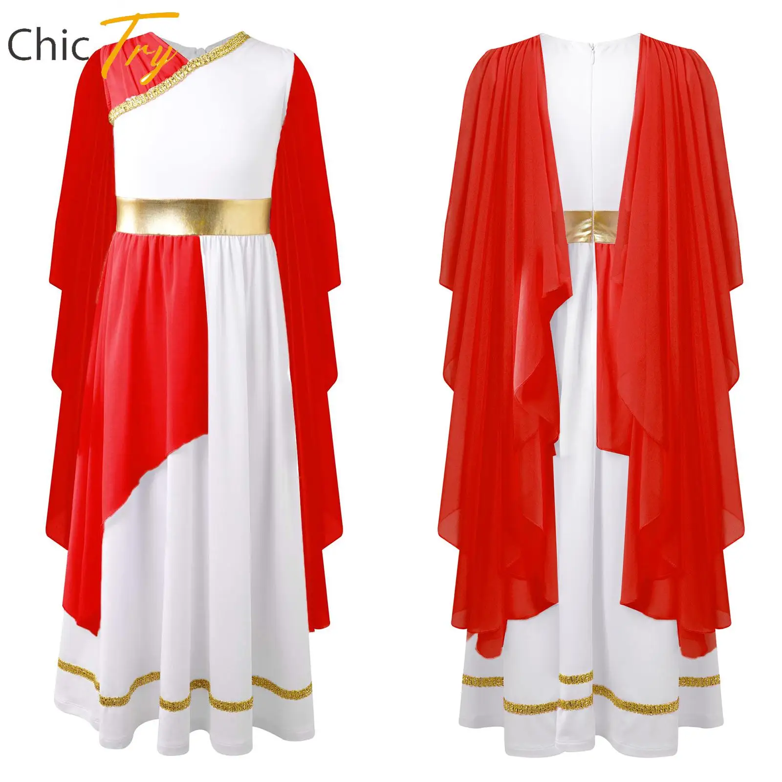 Girls Halloween Ancient Greek Toga Costume Grecian Sleeveless Gown Dress Shawls Flowy Tulle Dress for Cosplay Party Performance
Girls Halloween Ancient Greek Toga Costume Grecian Sleeveless Gown Dress Shawls Flowy Tulle Dress for Cosplay Party Performance