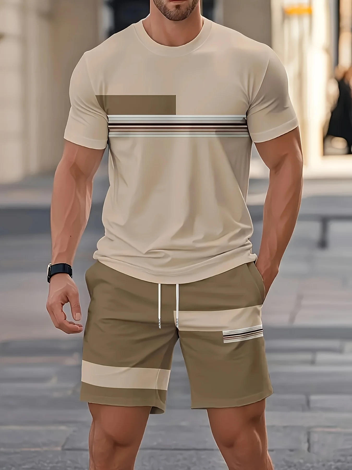 Summer Men's Sets Casual O-neck Short Sleeve Tops +Shorts 2 Piece Outfit Fashion Comfortable Sports Suit Outdoor Gym Tracksuits
Summer Men's Sets Casual O-neck Short Sleeve Tops +Shorts 2 Piece Outfit Fashion Comfortable Sports Suit Outdoor Gym Tracksuits