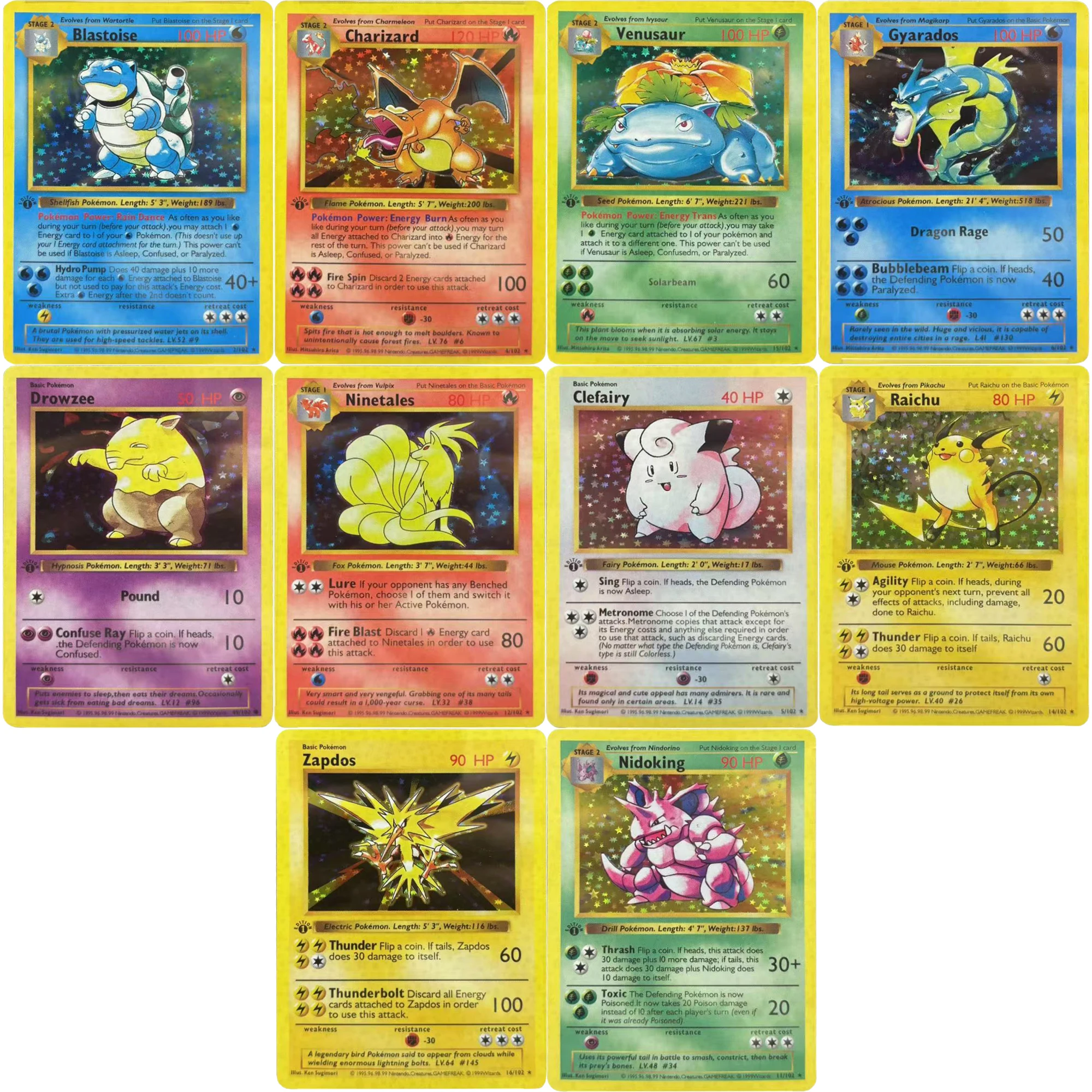 Diy 10 шт./компл. английский Ptcg 1St Edition Charizard Venusaur флэш-карта Clefairy Gyarados классическая игра аниме коллекция карточная игрушка
Diy 10 шт./компл. английский Ptcg 1St Edition Charizard Venusaur флэш-карта Clefairy Gyarados классическая игра аниме коллекция карточная игрушка