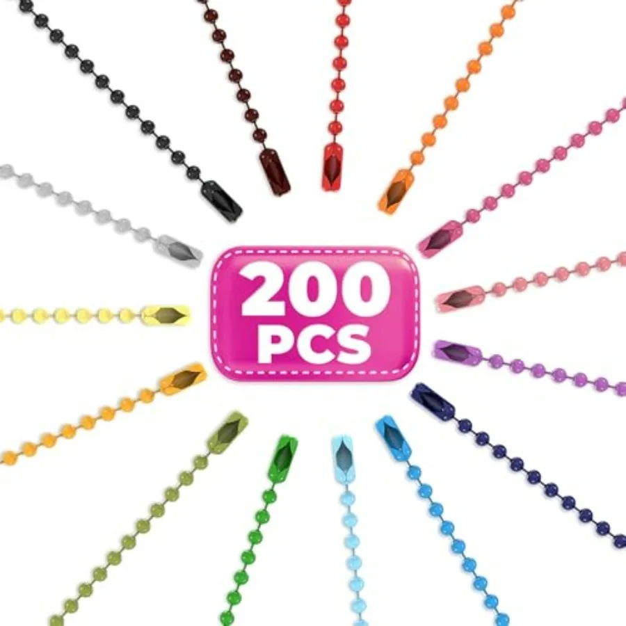 200 Pcs Key Bulk 15 Assorted Colors, 4.72 Inch Metal Beaded Keychain with Connector Clasps for DIY Crafts, Plush and Pom-Pom Ch
200 Pcs Key Bulk 15 Assorted Colors, 4.72 Inch Metal Beaded Keychain with Connector Clasps for DIY Crafts, Plush and Pom-Pom Ch