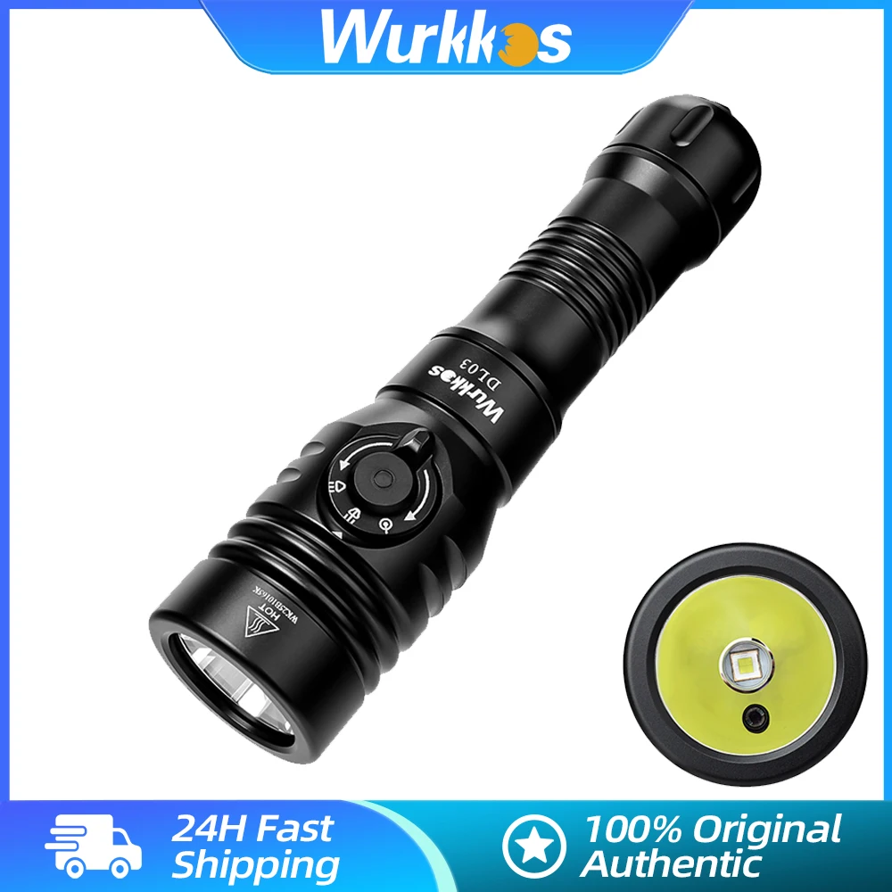 Wurkkos DL03 Professional Diving Flashlight 2800LM Scuba Dive Light IP68 Underwater Lantern with Green Beam 21700 Battery Torch
Wurkkos DL03 Professional Diving Flashlight 2800LM Scuba Dive Light IP68 Underwater Lantern with Green Beam 21700 Battery Torch