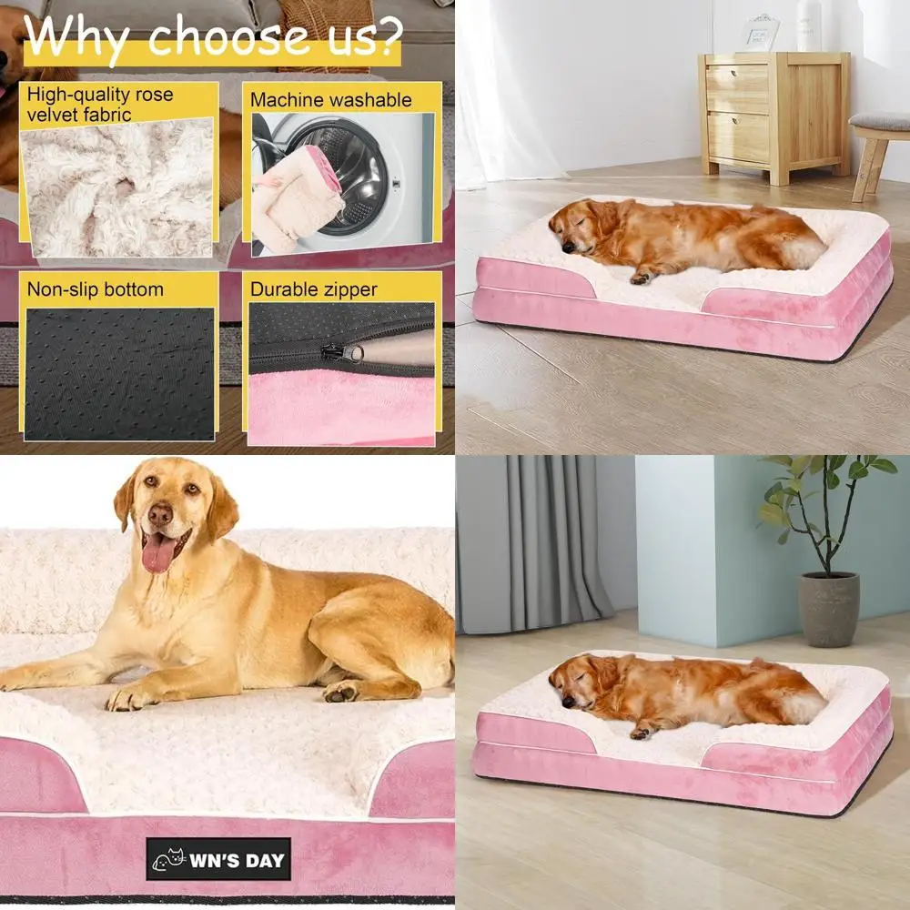 XL Pink Washable Memory Foam Orthopedic Dog Bed for Large & Medium Dogs with Removable, Waterproof Cover
XL Pink Washable Memory Foam Orthopedic Dog Bed for Large & Medium Dogs with Removable, Waterproof Cover