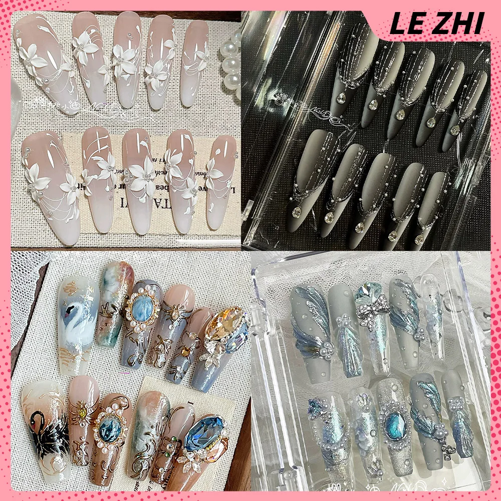 Gentle Shining Luxury Diamond Hand-Drawn Bow Long Coffin Fake Nail 3D Pearl Star Flower Cat Eye Nail Art Hand Accessories Gift
Gentle Shining Luxury Diamond Hand-Drawn Bow Long Coffin Fake Nail 3D Pearl Star Flower Cat Eye Nail Art Hand Accessories Gift