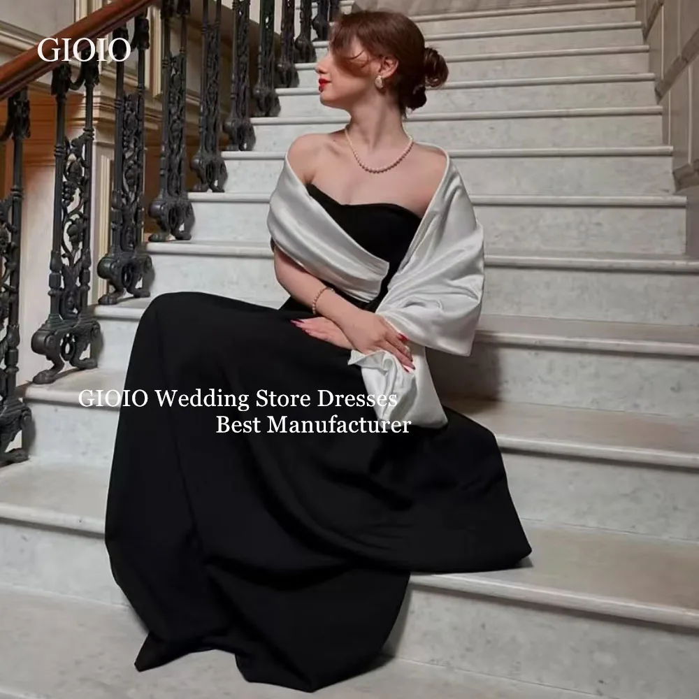 GIOIO Elegant Black Strapless Prom Gown With White Shawl Wide Skirt Formal Evening Dress Customized For Special Occasion Event
GIOIO Elegant Black Strapless Prom Gown With White Shawl Wide Skirt Formal Evening Dress Customized For Special Occasion Event