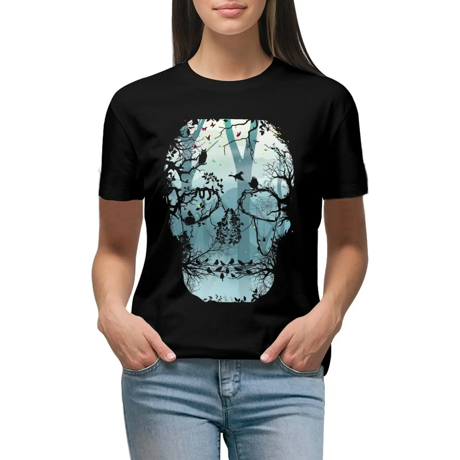 Dark Forest Skull T-Shirt blacks plain korean fashion new edition t shirts for Women
Dark Forest Skull T-Shirt blacks plain korean fashion new edition t shirts for Women