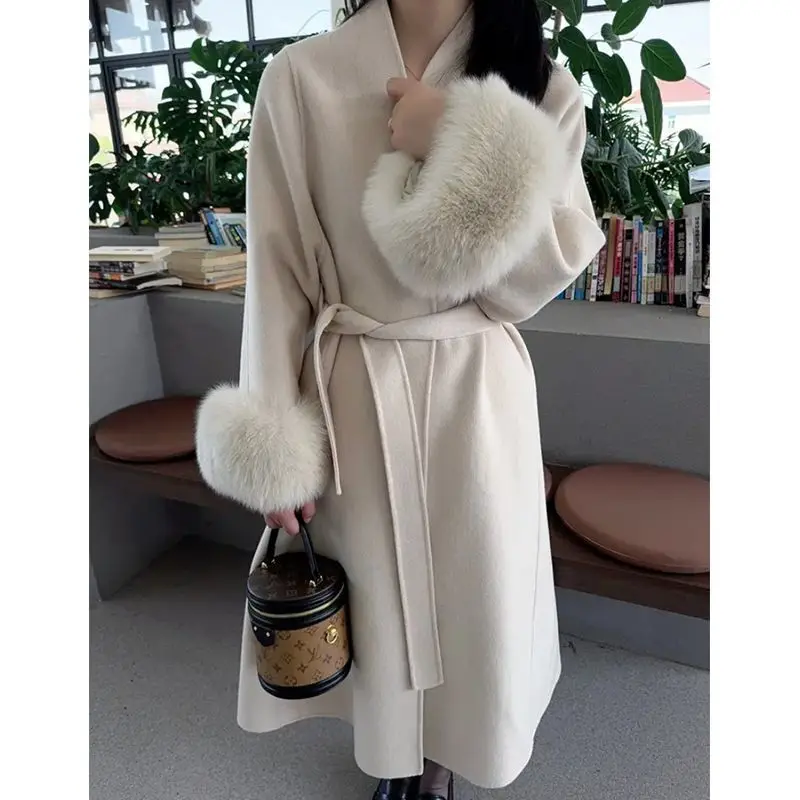 Solid Color Lace Up Hairy Long Sleeved Casual Simple Cashmere Woolen Coat For Women Autumn And Winter 2026
Solid Color Lace Up Hairy Long Sleeved Casual Simple Cashmere Woolen Coat For Women Autumn And Winter 2026