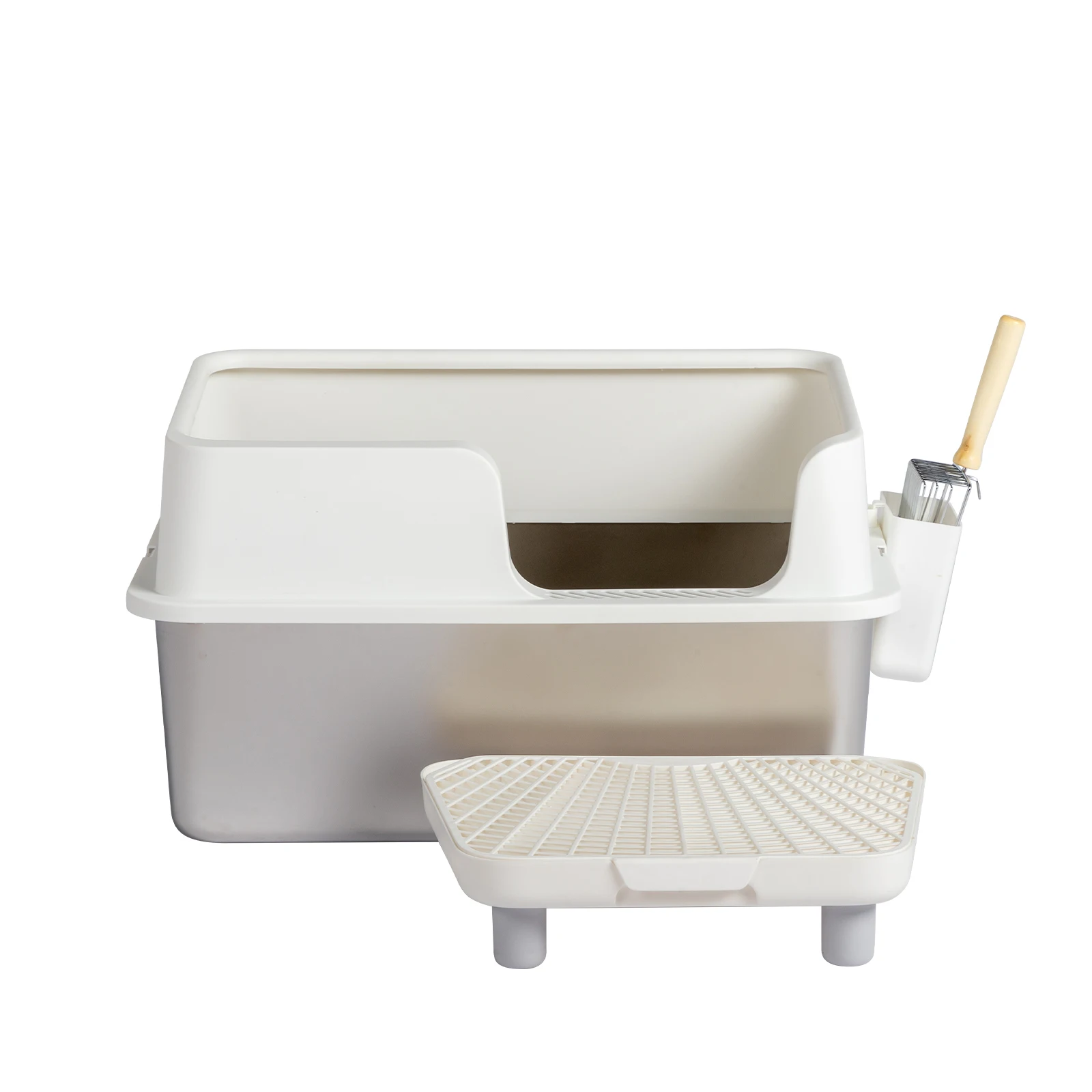 Stainless Steel Cat Litter Box with Lid, Extra Large Litter Pan with High Sides for Big Cats, Kitty Litter Box 
Stainless Steel Cat Litter Box with Lid, Extra Large Litter Pan with High Sides for Big Cats, Kitty Litter Box