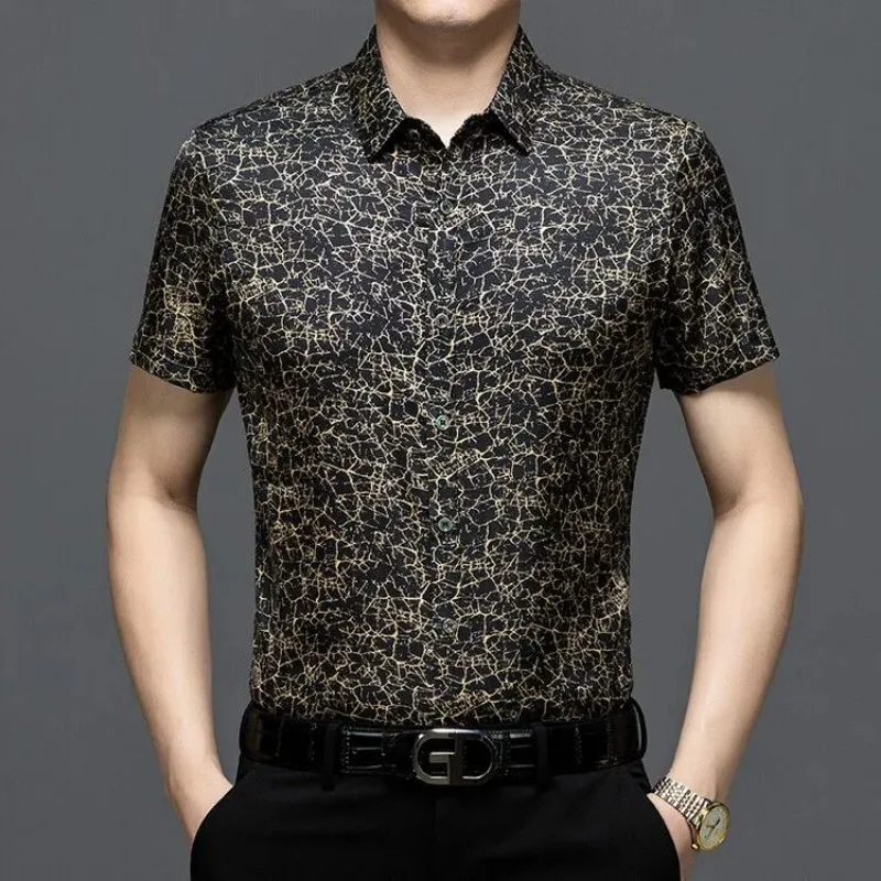 Men's Silk Print Shirt Summer Short Sleeve Luxury Casual Business Lightweight Tops
Men's Silk Print Shirt Summer Short Sleeve Luxury Casual Business Lightweight Tops