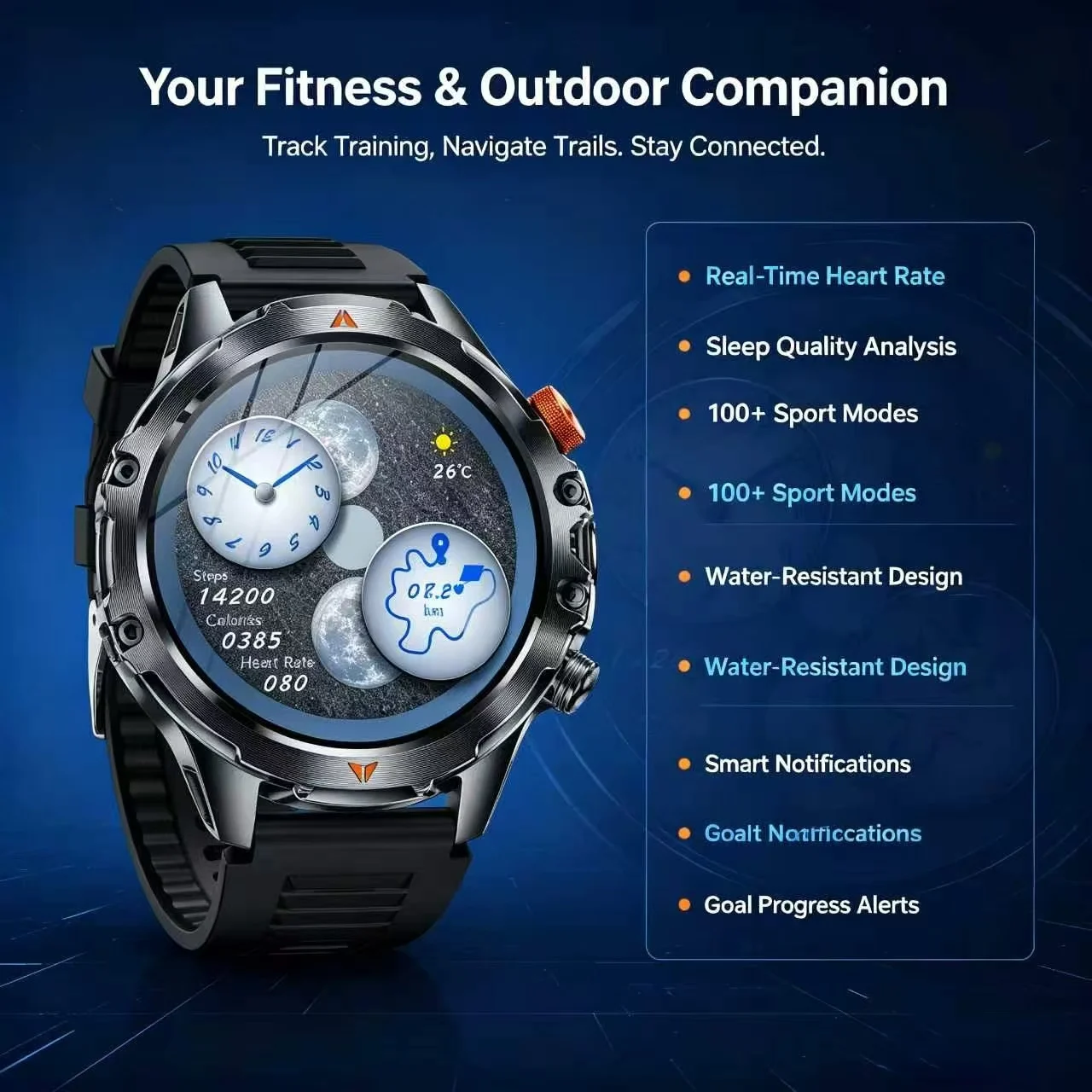 New 1000mAh High-capacity Battery Smart Watches with LED Flashlight, AI Assistant, AMOLED High-definition Display, Calling
New 1000mAh High-capacity Battery Smart Watches with LED Flashlight, AI Assistant, AMOLED High-definition Display, Calling