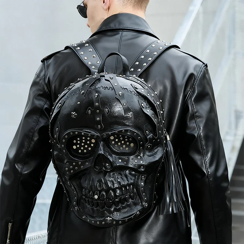 Motorcycle Style Rivet Decorated Backpack with 3D Skull PU Leather Personalized Street Backpack Party Halloween Decoration Bag
Motorcycle Style Rivet Decorated Backpack with 3D Skull PU Leather Personalized Street Backpack Party Halloween Decoration Bag