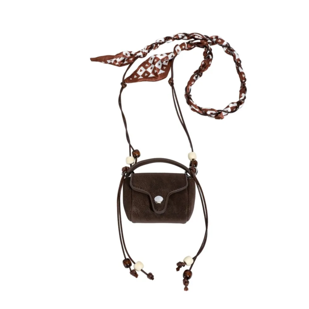 Personalized Silk Scarf Suede Crossbody Bag Matte Beads Hanging Neck Bag Small Purse Pu Leather Earphone Bag Students
Personalized Silk Scarf Suede Crossbody Bag Matte Beads Hanging Neck Bag Small Purse Pu Leather Earphone Bag Students