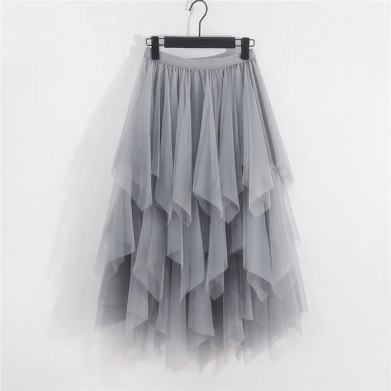 Women Skirt Irregular Mesh High Waist Tutu Skirt Beige Black White A-Line Simple Elegant Tulle Midi Skirt Spring Autumn Summer
Women Skirt Irregular Mesh High Waist Tutu Skirt Beige Black White A-Line Simple Elegant Tulle Midi Skirt Spring Autumn Summer