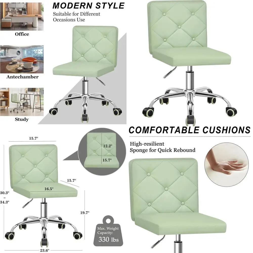 Adjustable PU Leather Mid-Back Swivel Chair with 360° Rotation for Home Office Desk
Adjustable PU Leather Mid-Back Swivel Chair with 360° Rotation for Home Office Desk