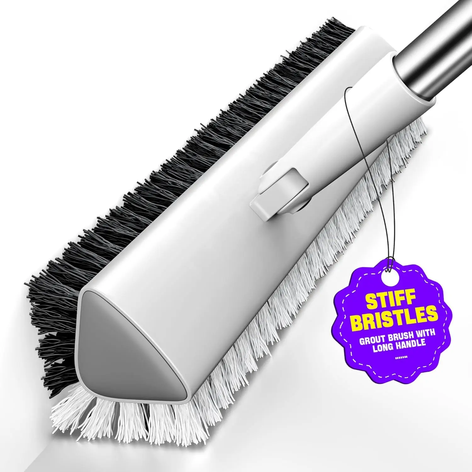 Long Handle Grout Brush, 180° Swivel Floor Scrubber, V-Shaped Stiff Bristles for Deep Cleaning Tile Grout, Shower, Kitchen
Long Handle Grout Brush, 180° Swivel Floor Scrubber, V-Shaped Stiff Bristles for Deep Cleaning Tile Grout, Shower, Kitchen
