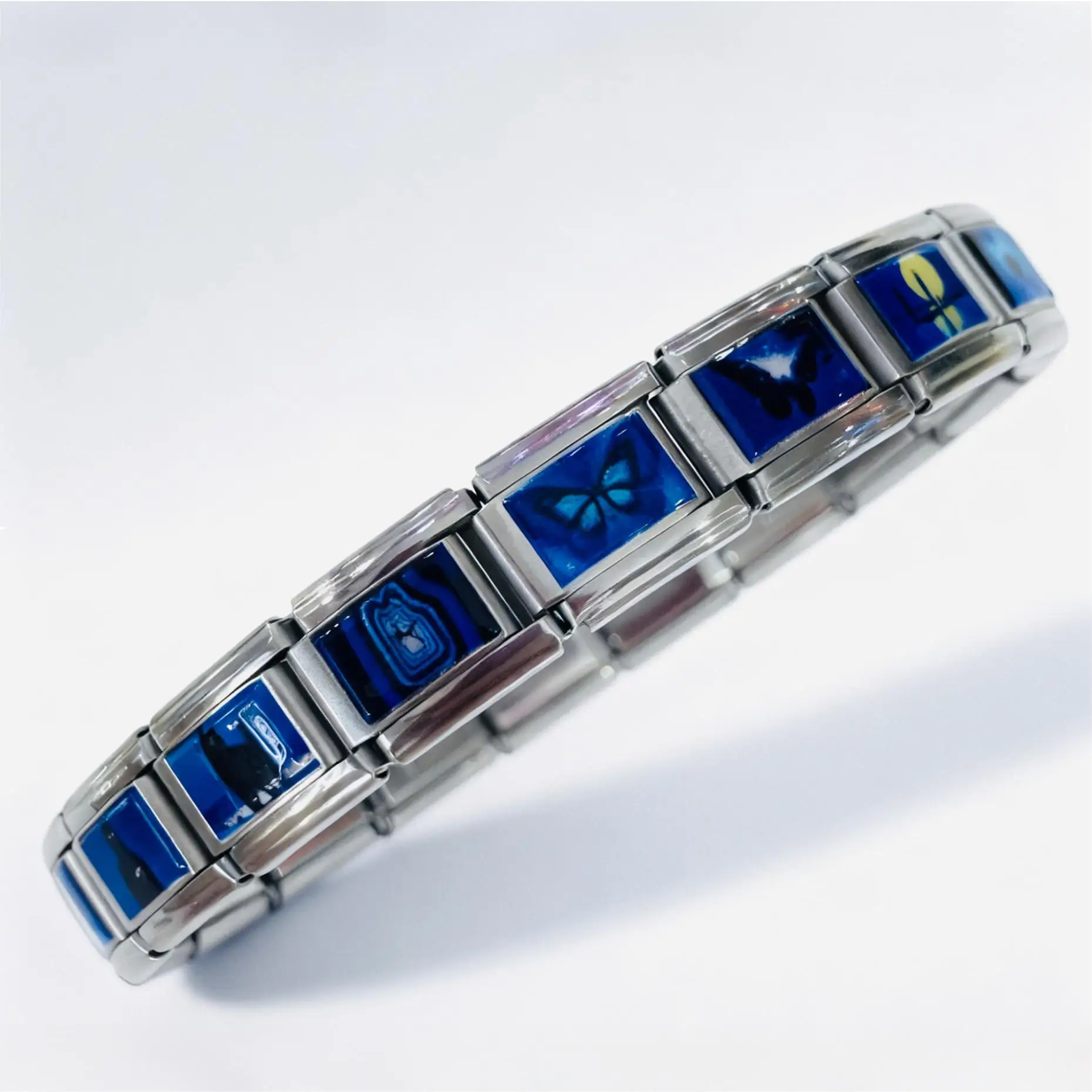 Spiritual 9mm Italian Charm Bracelet Blue Enamel Butterfly Moon Eye Modular Links Stainless Steel DIY Personalized Jewelry Gifts
Spiritual 9mm Italian Charm Bracelet Blue Enamel Butterfly Moon Eye Modular Links Stainless Steel DIY Personalized Jewelry Gifts