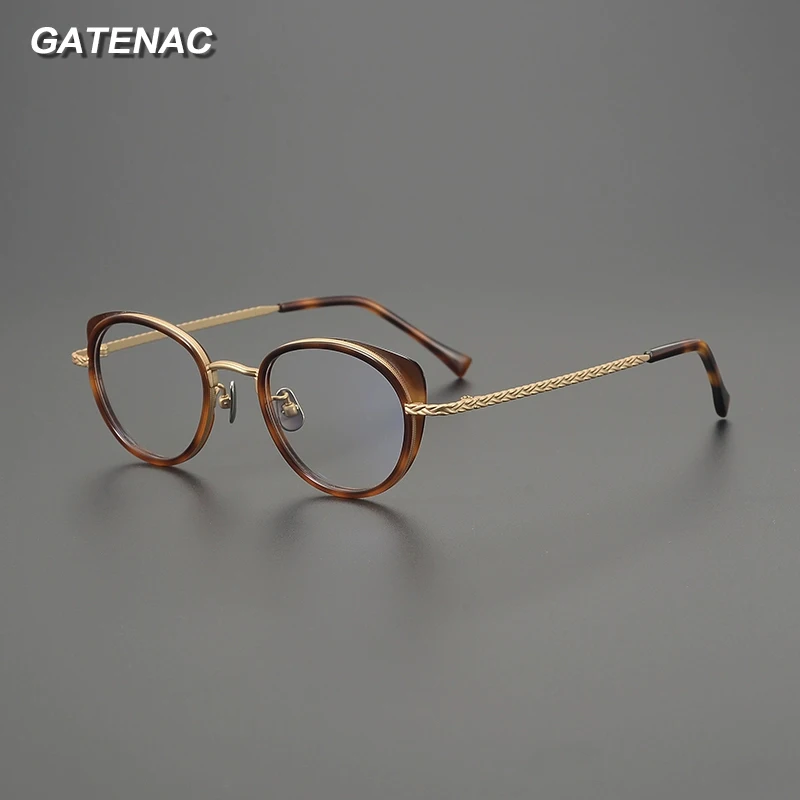 Gatenac Quality Pure Titanium Glasses Frame Men Cat Eyes Handmade Eyeglasses Frame Women Fashion Luxury Brand Designer Eyewear
Gatenac Quality Pure Titanium Glasses Frame Men Cat Eyes Handmade Eyeglasses Frame Women Fashion Luxury Brand Designer Eyewear