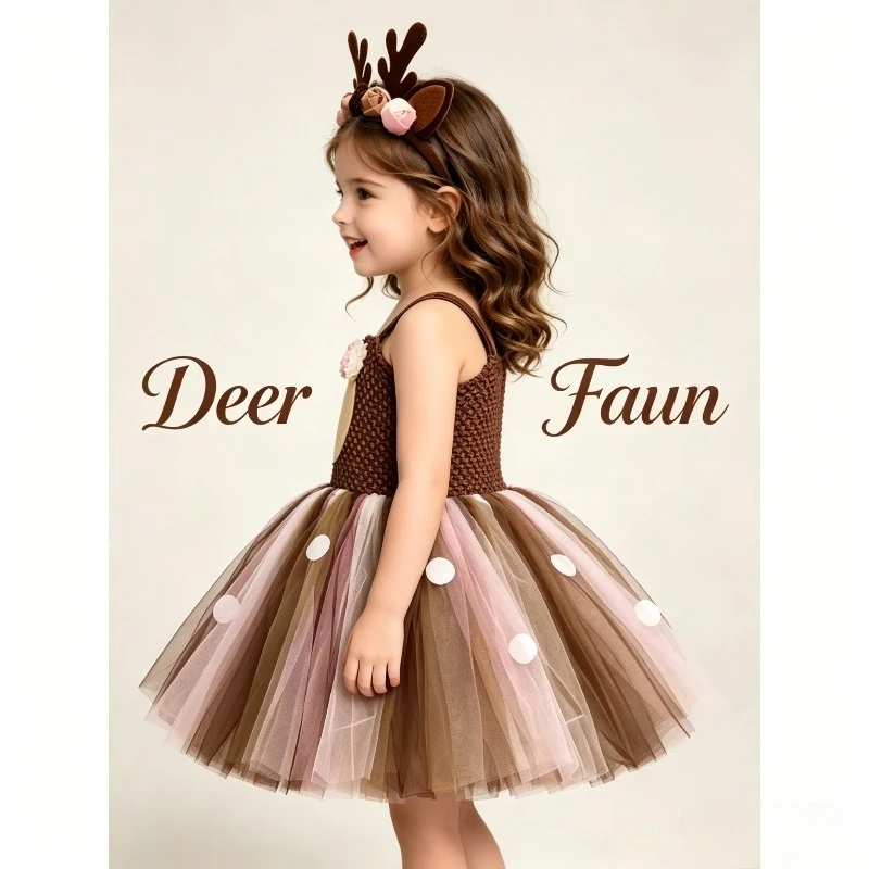 Deer Style Fluffy Tutu Dress Sweet Elegant Formal Gown Birthday Holiday Carnival Stage Show Cosplay Festive Party Costume Outfit
Deer Style Fluffy Tutu Dress Sweet Elegant Formal Gown Birthday Holiday Carnival Stage Show Cosplay Festive Party Costume Outfit