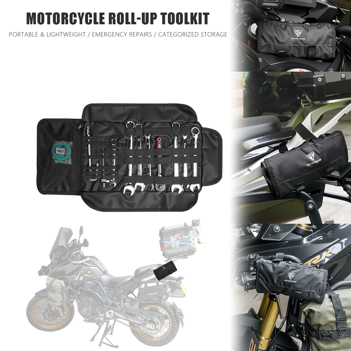 Motorcycle Tool Roll Bag Portable Motor Saddlebags Side Tool Storage Bag Pouch Outdoor Travel Repair Working Tool
Motorcycle Tool Roll Bag Portable Motor Saddlebags Side Tool Storage Bag Pouch Outdoor Travel Repair Working Tool