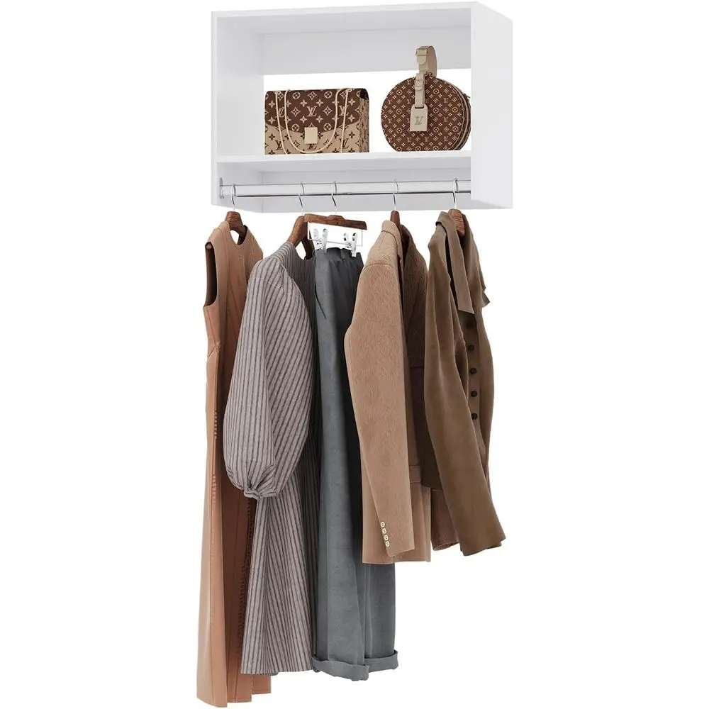 22.5 Tall White Wall-Mounted Hanging Closet Organizer with Rod for Customizable Wardrobe Storage
22.5 Tall White Wall-Mounted Hanging Closet Organizer with Rod for Customizable Wardrobe Storage