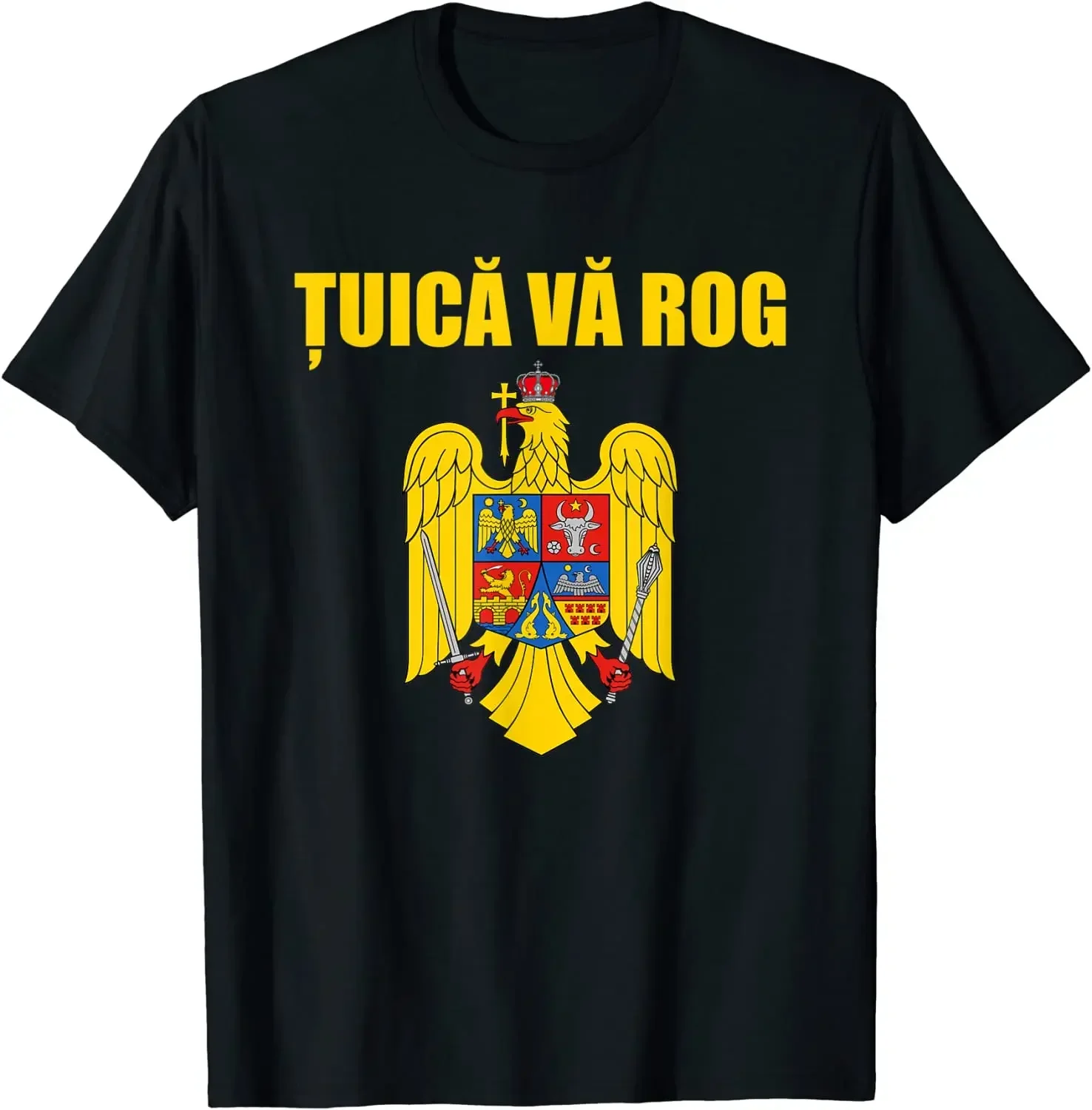 Tuica Va Rog Romanian Souvenir Coat of Arms of Romania Men T-Shirt Short Sleeve Casual Cotton O-Neck Summer Shirt
Tuica Va Rog Romanian Souvenir Coat of Arms of Romania Men T-Shirt Short Sleeve Casual Cotton O-Neck Summer Shirt