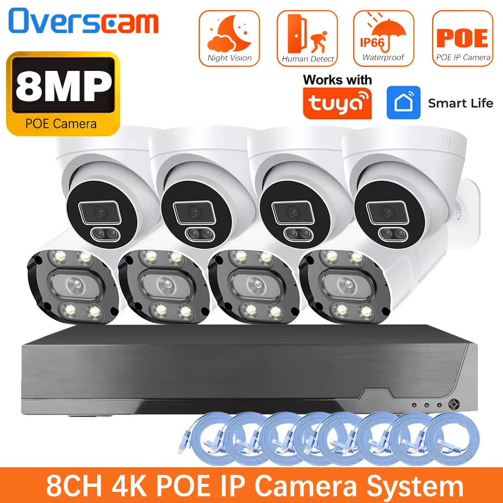 Система IP-камер видеонаблюдения 8MP POE 4K 8CH с поддержкой Tuya POE NVR, аудио, ночным видением, H.265, P2P, для наружного использования
Система IP-камер видеонаблюдения 8MP POE 4K 8CH с поддержкой Tuya POE NVR, аудио, ночным видением, H.265, P2P, для наружного использования