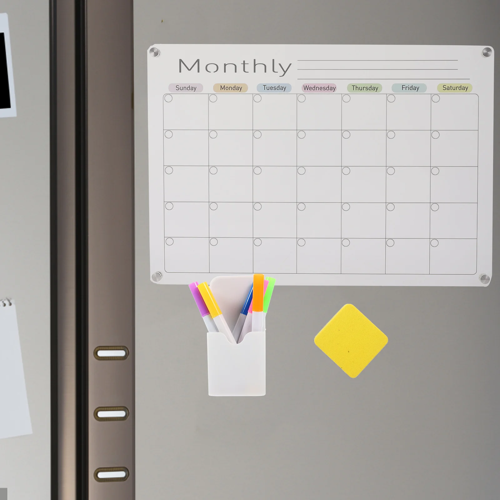 Acrylic Calendar Board Erasable Message Refrigerator Note Display Monthly Planner Dry Whiteboard Magnetic Kitchen Supplies
Acrylic Calendar Board Erasable Message Refrigerator Note Display Monthly Planner Dry Whiteboard Magnetic Kitchen Supplies