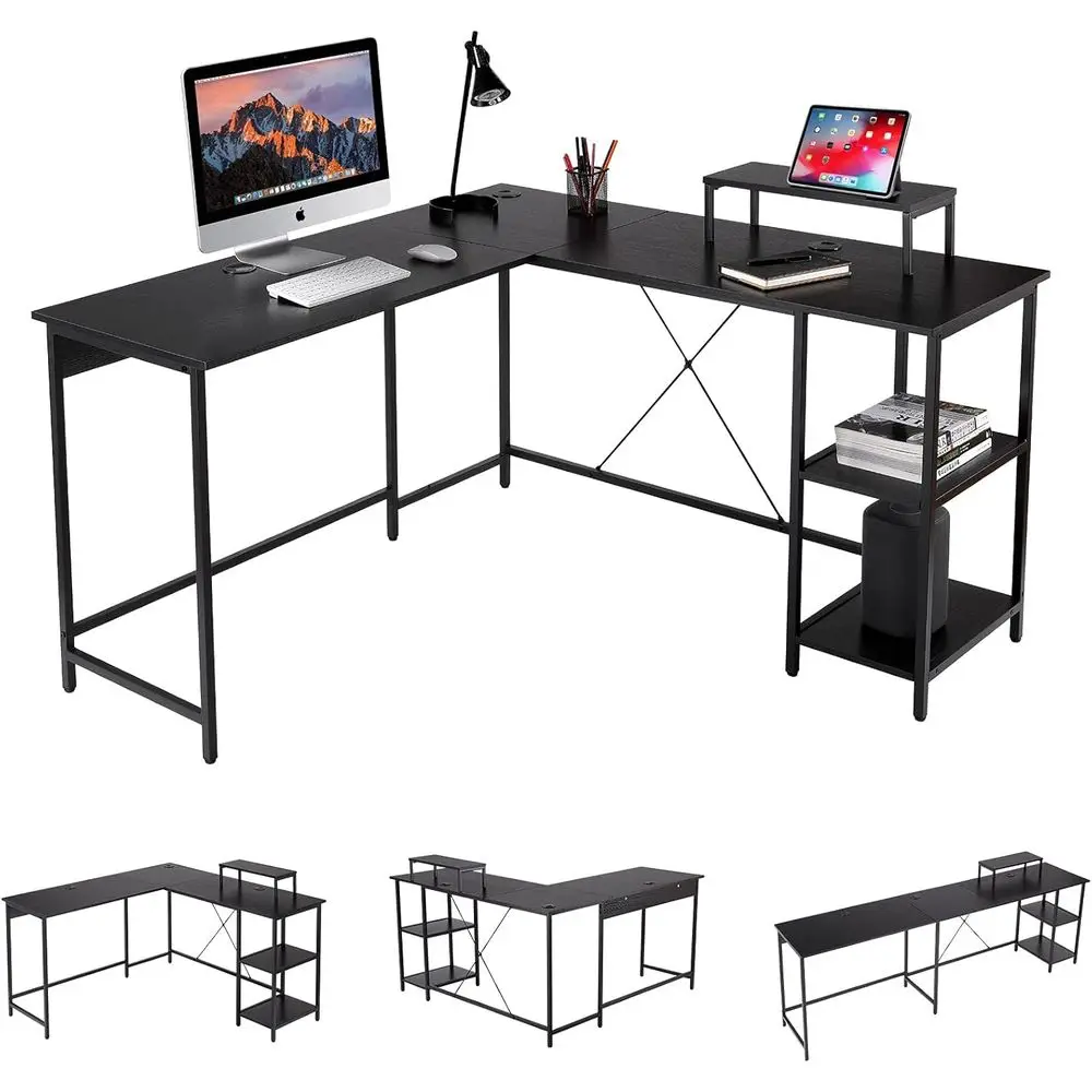 Space-Saving L-Shaped Desk for Home Office, Gaming, and Professional Use: Sturdy and Durable Construction
Space-Saving L-Shaped Desk for Home Office, Gaming, and Professional Use: Sturdy and Durable Construction