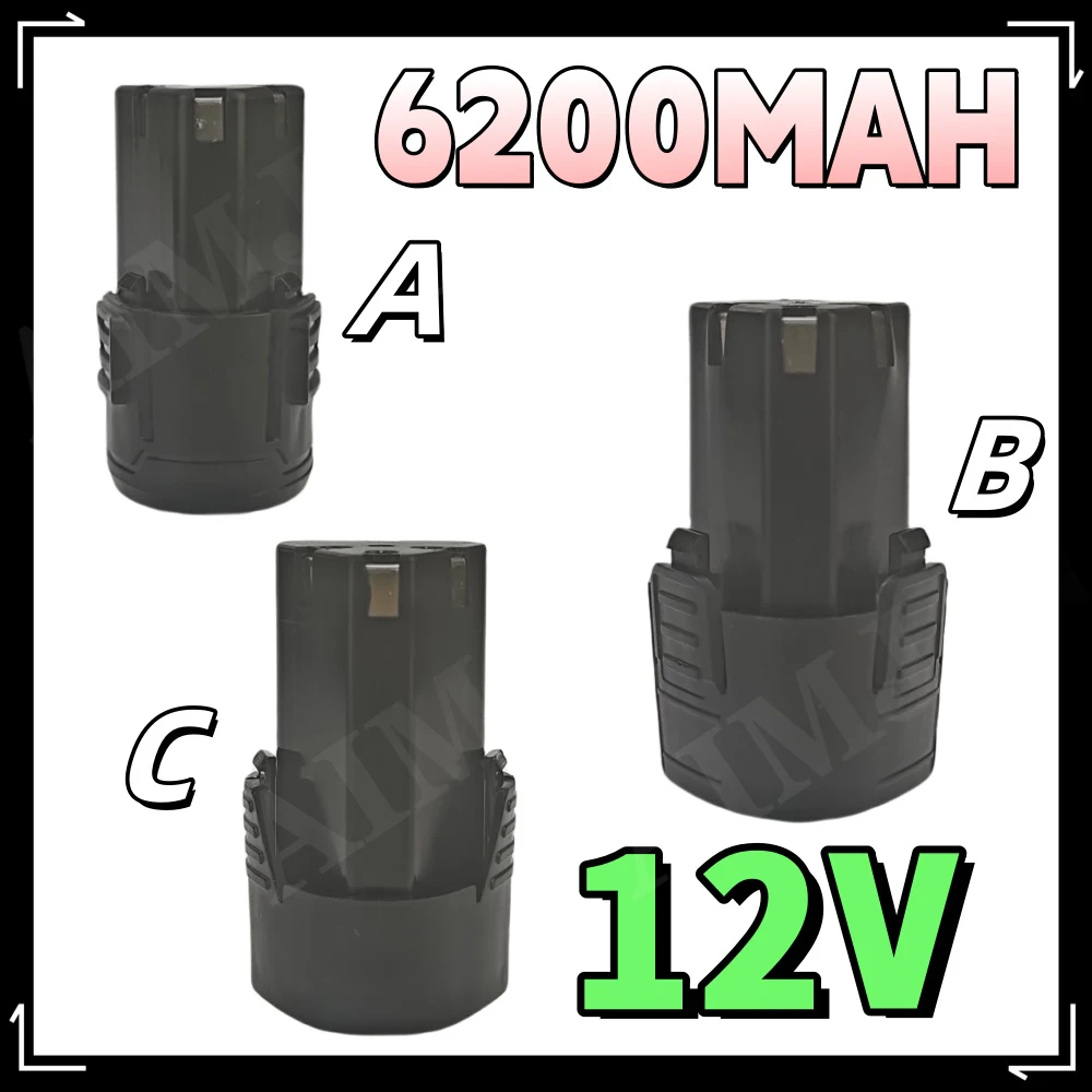 12V, 6200 mAh, Large Capacity Rechargeable Lithium-Ion Battery. For Electric Tools, Drill Bits, Screwdrivers
12V, 6200 mAh, Large Capacity Rechargeable Lithium-Ion Battery. For Electric Tools, Drill Bits, Screwdrivers