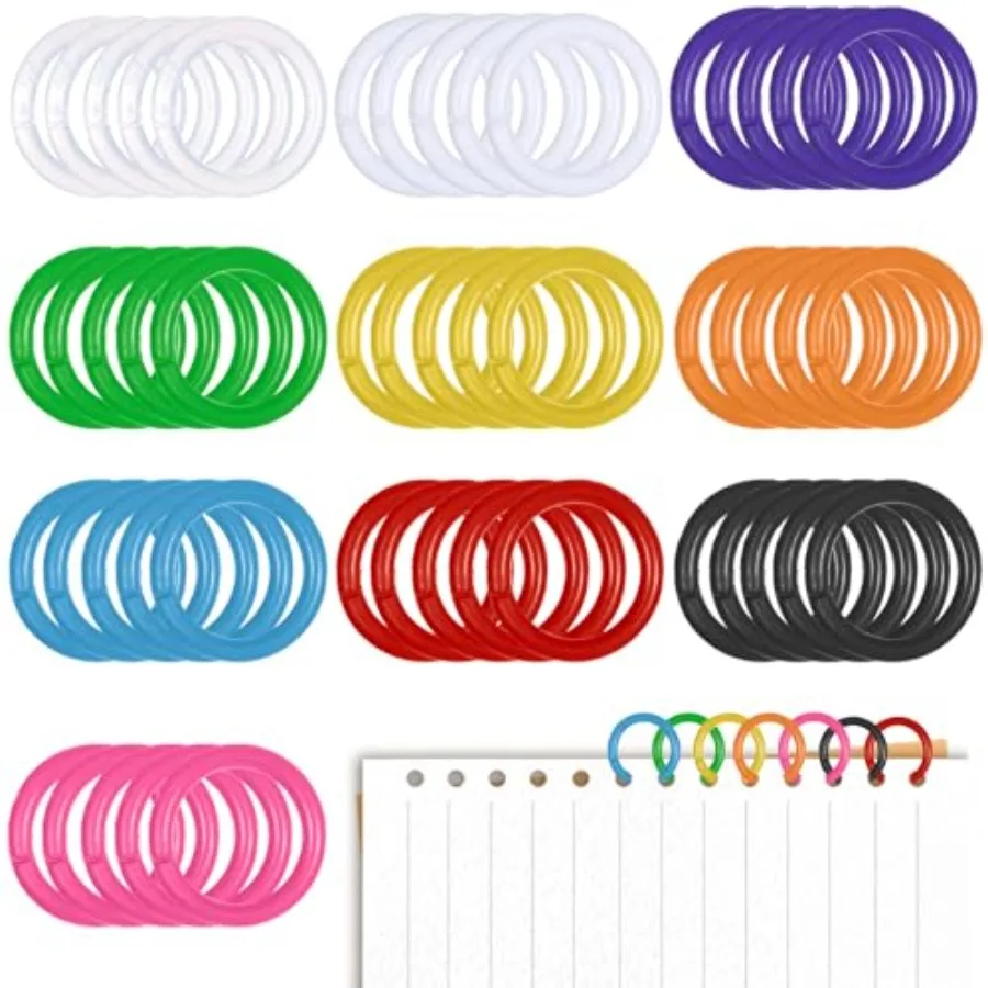 50Pcs Loose Leaf Binder Rings 0.78'' Colorful Plastics Loose Leaf Book Rings Small Book Notebook Paper Ring Clips for Flashcard
50Pcs Loose Leaf Binder Rings 0.78'' Colorful Plastics Loose Leaf Book Rings Small Book Notebook Paper Ring Clips for Flashcard