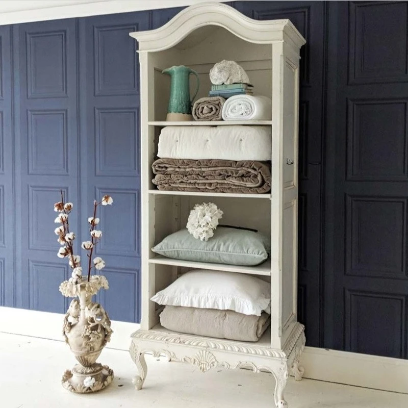 Antique white baby display case, French antique solid wood carving flower display case
Antique white baby display case, French antique solid wood carving flower display case