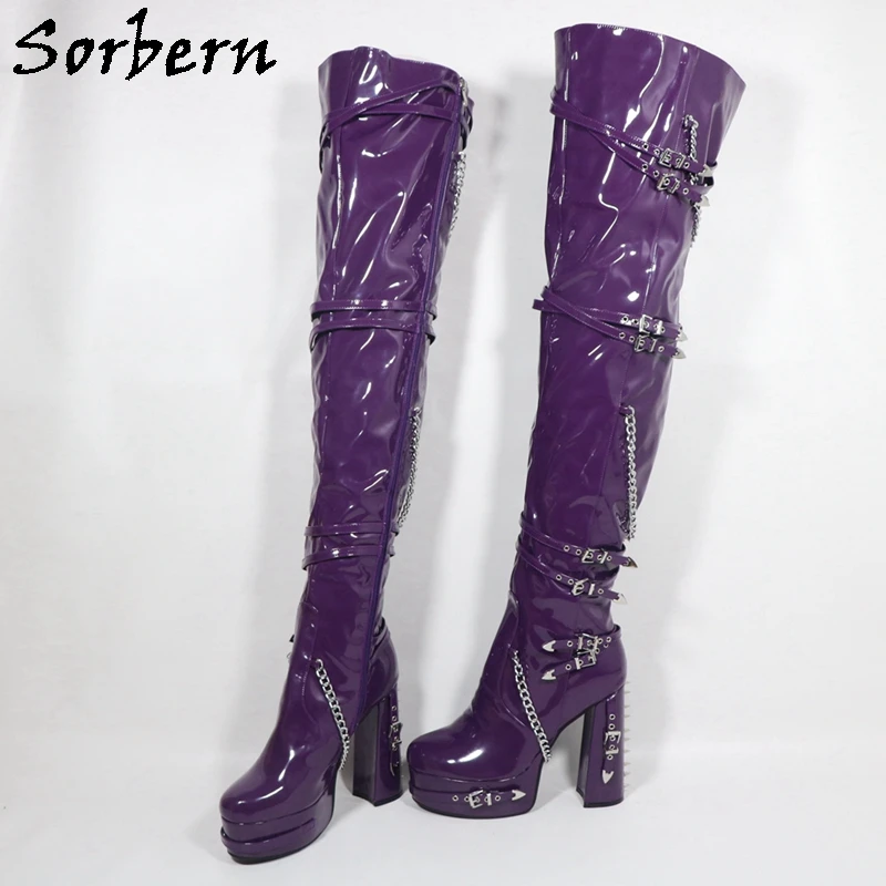 Sorbern Custom Thigh High Boots For Women With Chains Drag Queen Dance Show With Rivets Custom For Men Designed Bootlock Heel
Sorbern Custom Thigh High Boots For Women With Chains Drag Queen Dance Show With Rivets Custom For Men Designed Bootlock Heel