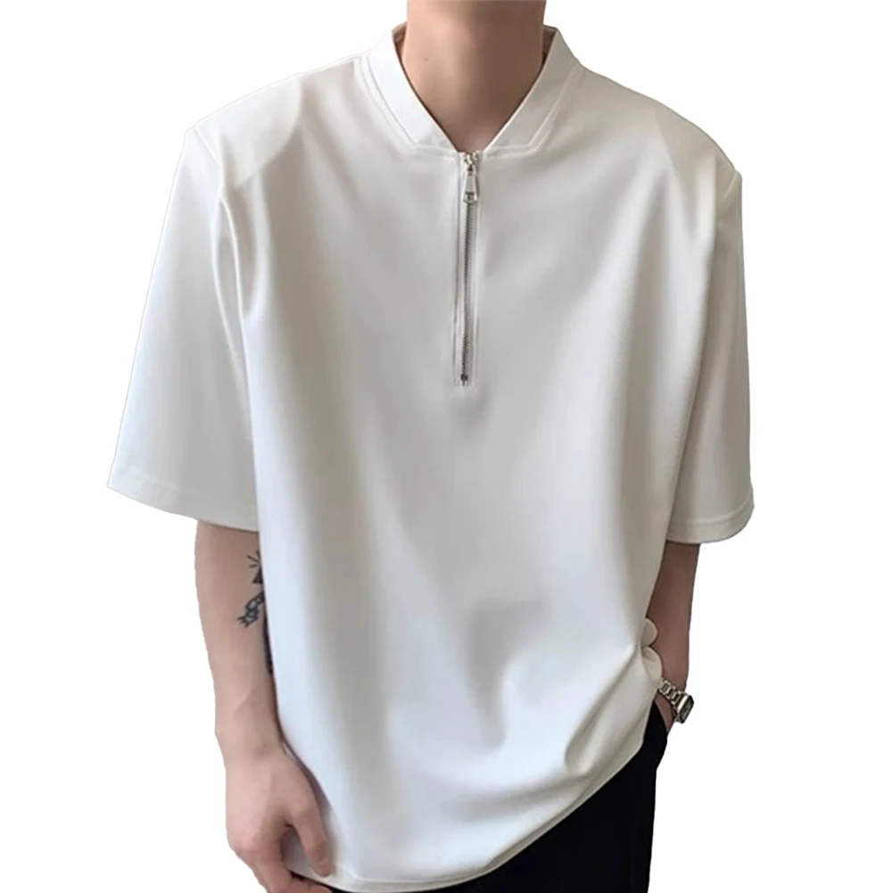 Hot New Business Casual Mens T Shirt Blouse Casual Half Open Neck Muscle Office Polyester Short Sleeve Slim Fit
Hot New Business Casual Mens T Shirt Blouse Casual Half Open Neck Muscle Office Polyester Short Sleeve Slim Fit