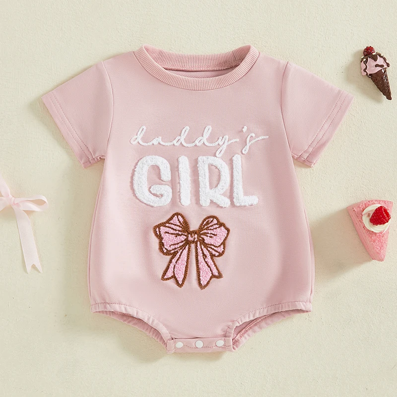 Listenwind Baby Girl Father's Day Romper Letter Bow Embroidery Short Sleeve Round Neck Jumpsuit
Listenwind Baby Girl Father's Day Romper Letter Bow Embroidery Short Sleeve Round Neck Jumpsuit