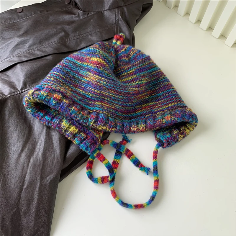 Outdoor Women's Hat Colorful Gradient Knitted Hat A Hat with A Braid Style Winter Warm and Cold Hat for Women Winter Hat
Outdoor Women's Hat Colorful Gradient Knitted Hat A Hat with A Braid Style Winter Warm and Cold Hat for Women Winter Hat