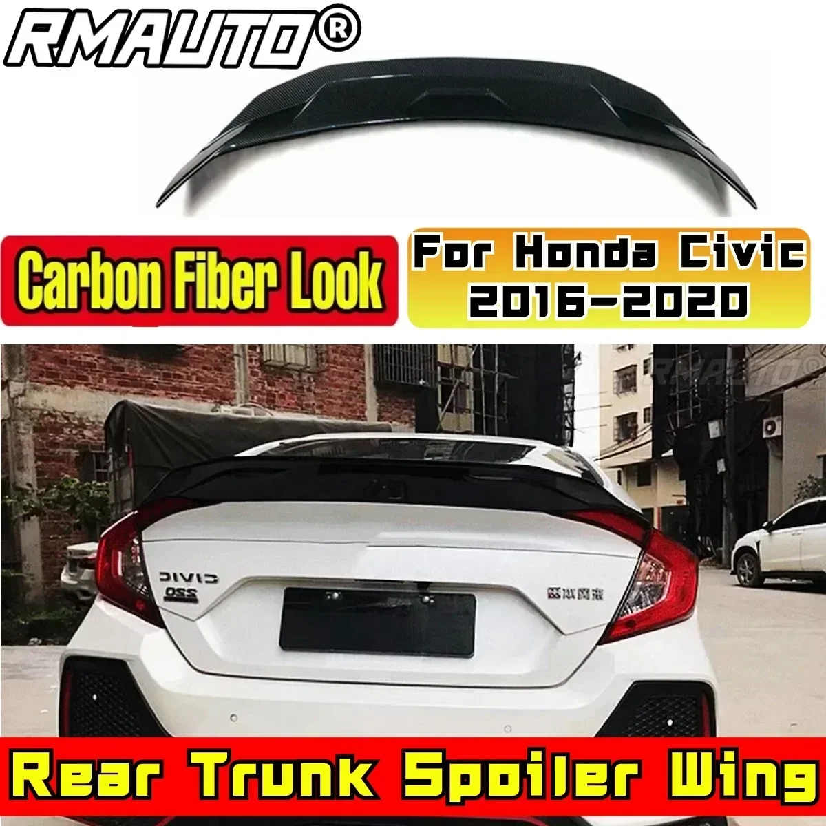 Для 2016 2017 2018 2019 2020 Honda Civic 10-го поколения 4-дверный комплект заднего крыла из АБС-пластика, задний спойлер багажника, автомобильные аксессуары
Для 2016 2017 2018 2019 2020 Honda Civic 10-го поколения 4-дверный комплект заднего крыла из АБС-пластика, задний спойлер багажника, автомобильные аксессуары