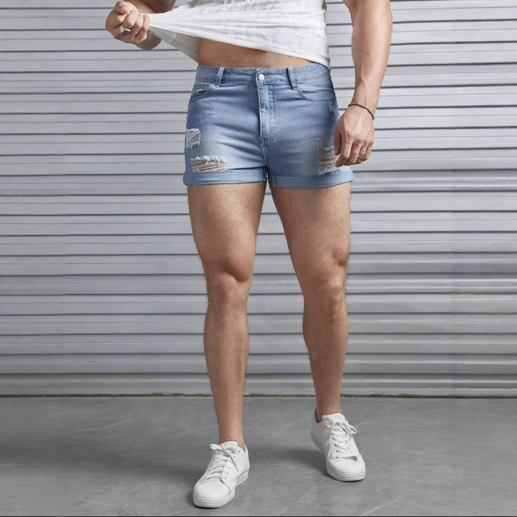 Summer Denim Shorts Ripped Casual Tight Trendy Casual Three-point Pants
Summer Denim Shorts Ripped Casual Tight Trendy Casual Three-point Pants