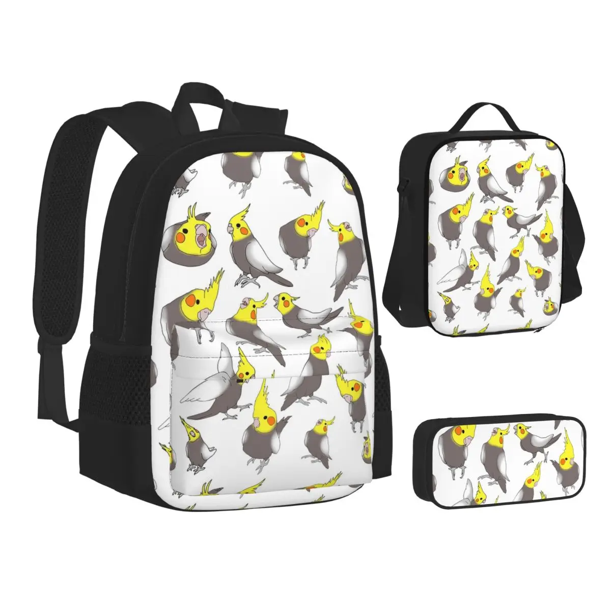 Cockatiel Doodle Pattern Backpacks Boys Girls Bookbag School Bags Children Rucksack Lunch Bag Pen Bag Three-Piece Set
Cockatiel Doodle Pattern Backpacks Boys Girls Bookbag School Bags Children Rucksack Lunch Bag Pen Bag Three-Piece Set